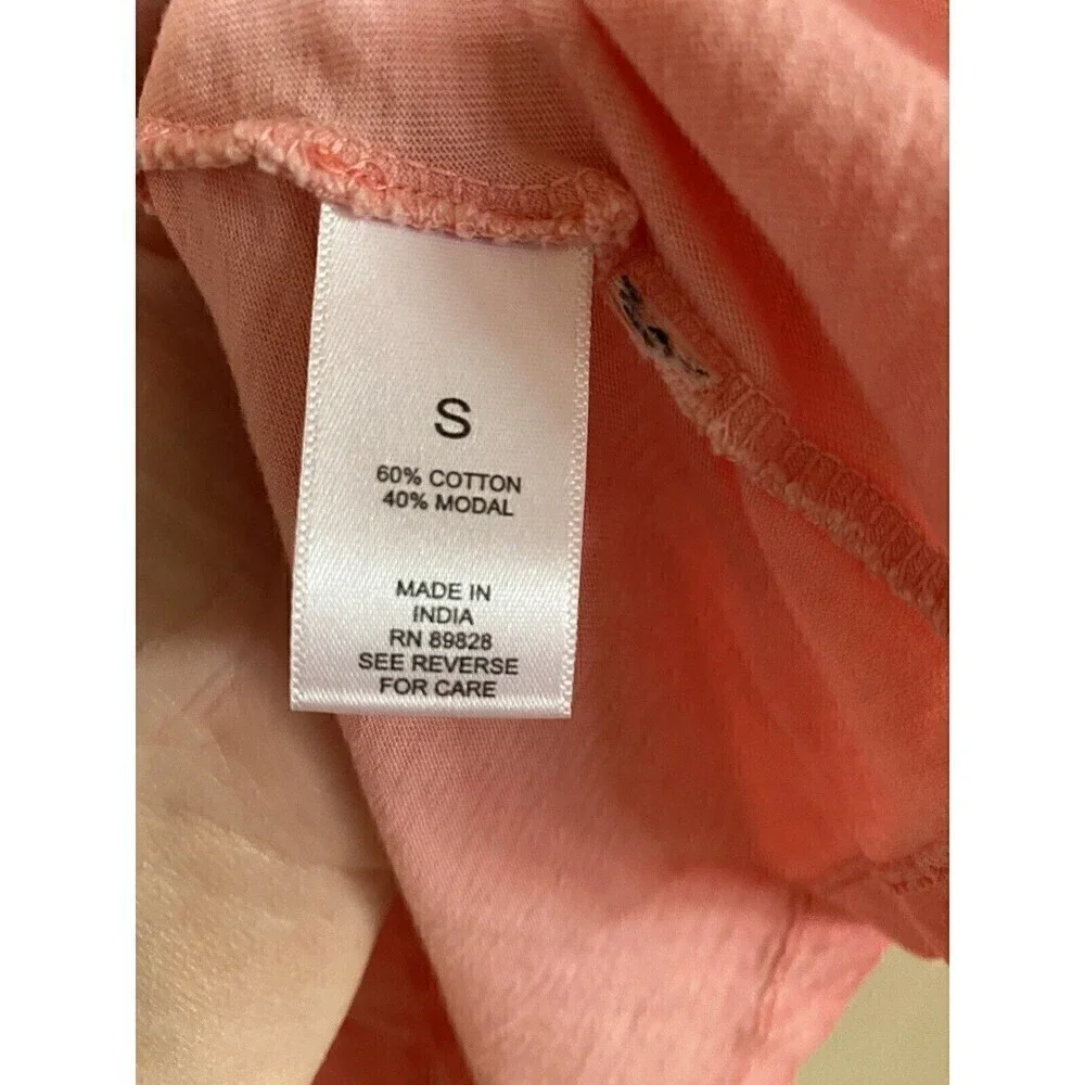 LOGO By Lorie Goldstein Coral Short Sleeve Top. Sz.S - Picture 4 of 4